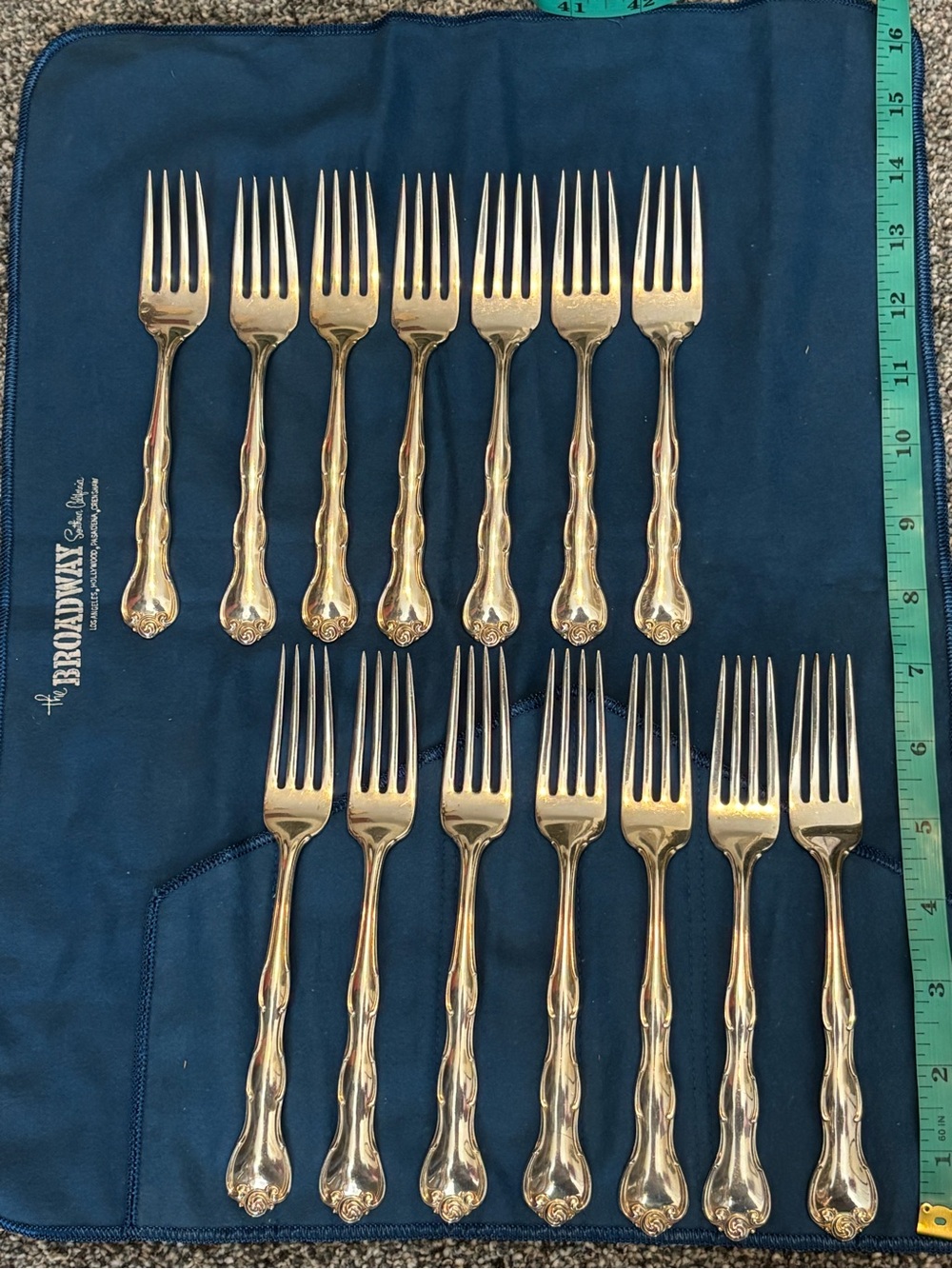 Gorham Rondo Sterling Silver 14 Piece Fork Set Vintage Mid Century Modern